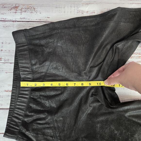 Free People Midnight Vegan Suede Pants S Black Pull On Leggings Stretchy Moto - Picture 9 of 12